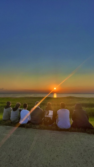 Warten auf Sonnenuntergang