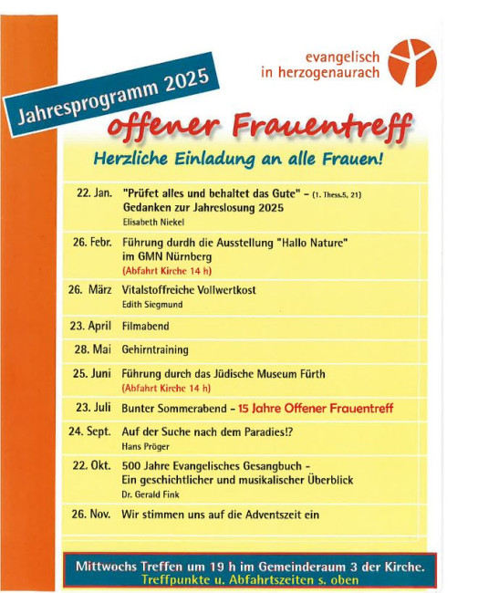 Offener Frauentreff Programm 2025